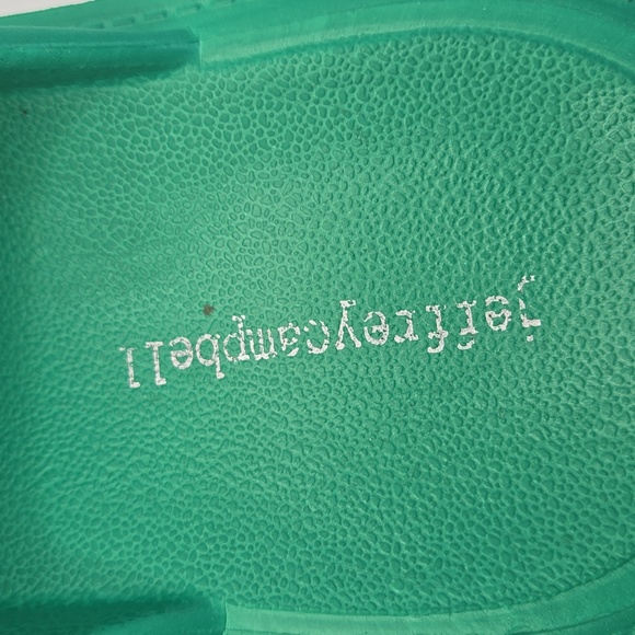 Jeffrey Campbell Clogge Slip On Green Slide Platform Sandals Sz 7 Boho Chunky - Picture 9 of 10